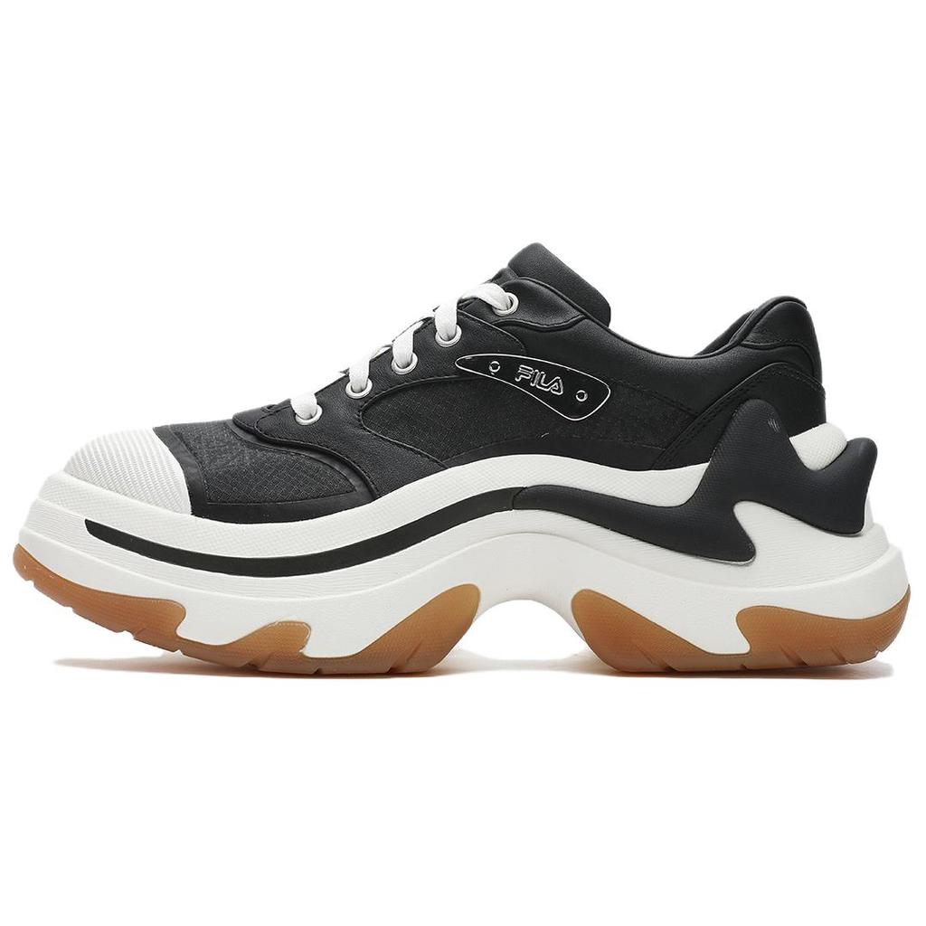 Fila Diva Fabric Top Grain Leather Mesh Comfortable Low-Top Lifestyle Sneakers Women Sneakers Black White F12W421118FBK