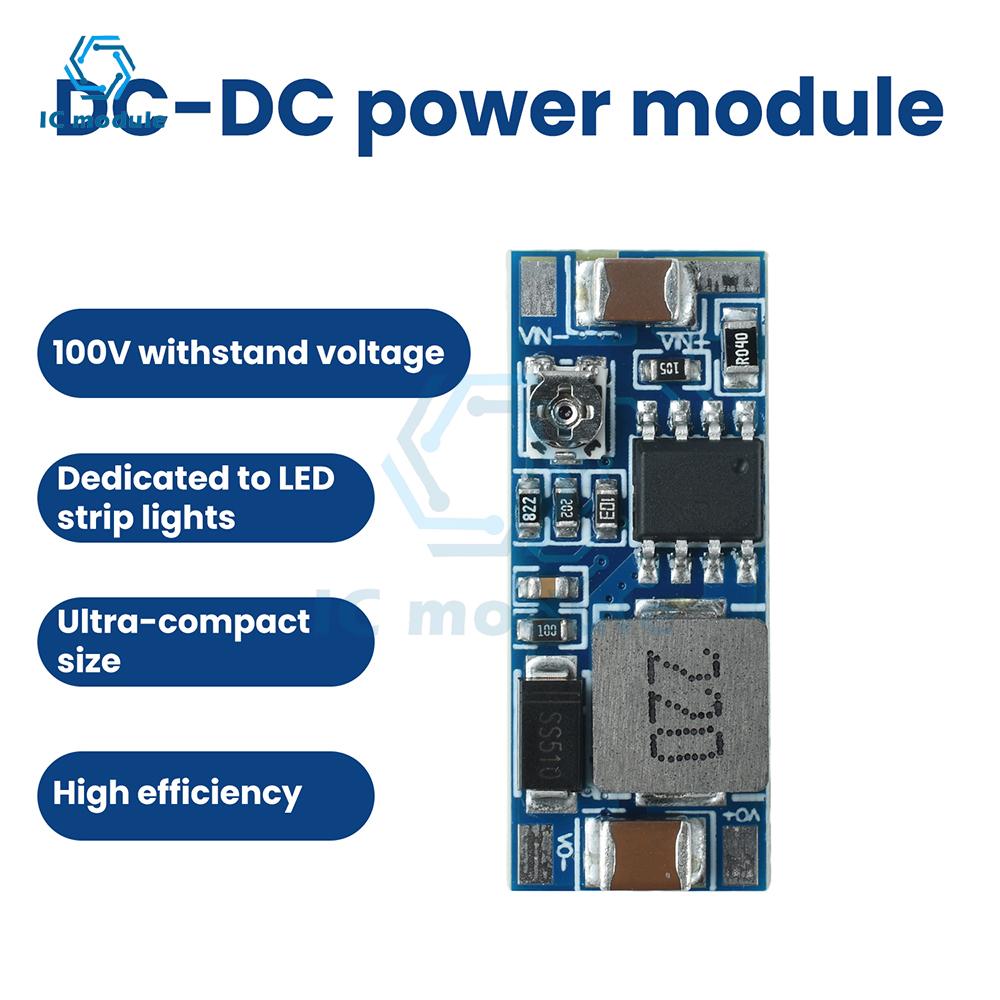 Adjustable DC-DC Step-down Module 8-100V to 5-20V Power Module High Current 2A Small Volume for Electronics