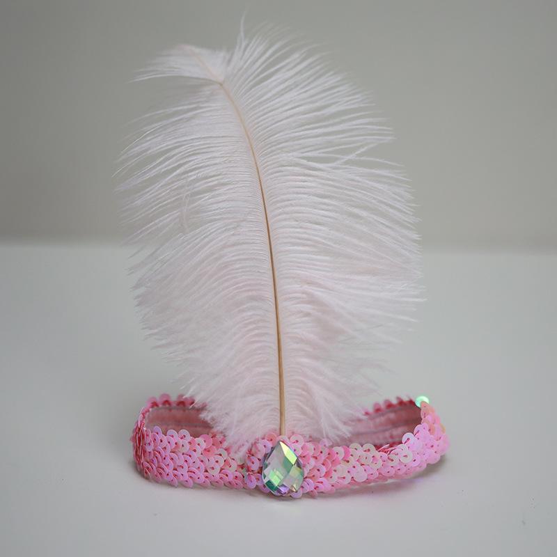 

Детская красочная повязка на голову с перьями и пайетками для индийских представлений