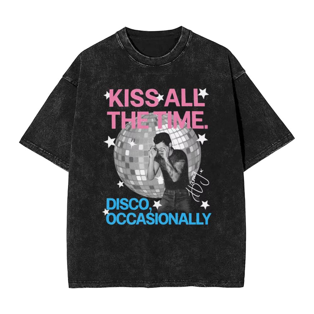 2026 Senaste H-Harry S-Styles Fläkt Herr Dam T-shirt Tvättad Vardaglig T-shirt Kortärmad Rundhalsad T-shirt Bomull Vuxenkläder Sommar