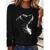 Women's T-Shirt Casual Long Sleeve Stripe Pattern Print Crew Neck Female Oversized Clothing Outdoor Vintage T Shirts