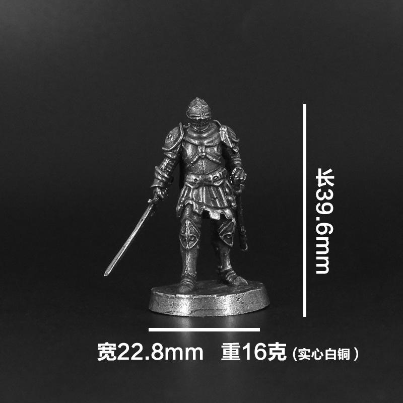 

White Brass War Legions Fearless Knight Soldier Models Miniature Figurine Collections Table Game Ornament
