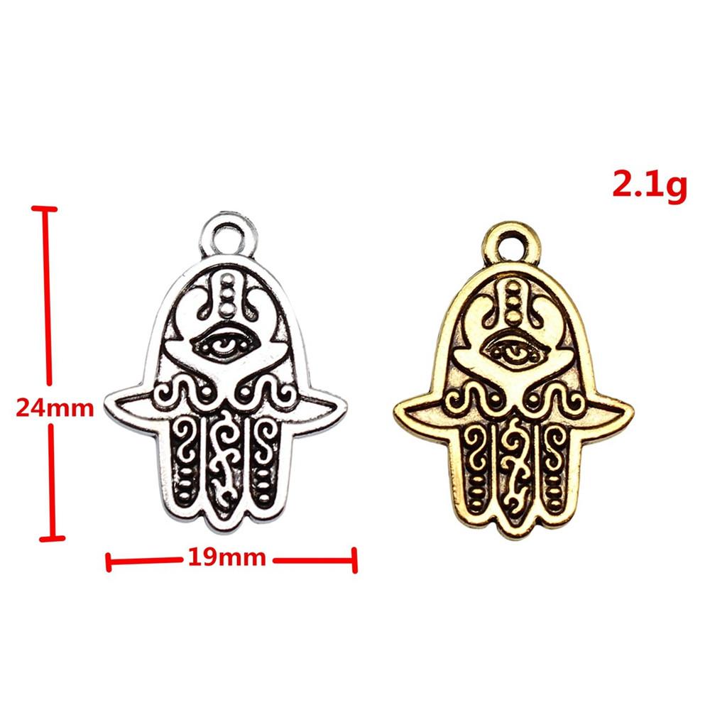 Alloy Hamsa Hand Charms Amulet Pendants For Good Luck Jewelry Making