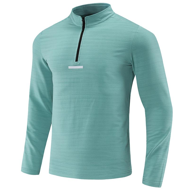 Autumn Outdoor Long Sleeved T-shirt for Men Elastic Breathable Fast Drying Sports and Leisure Half Zip Top for Men