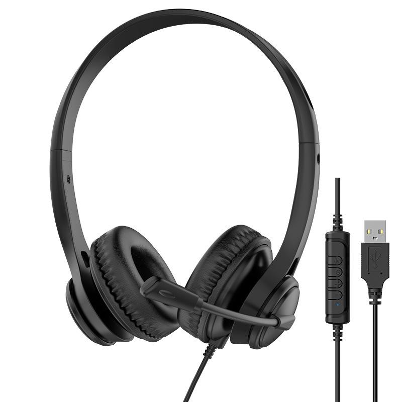 Universal Type-C 3.5mm Over-Ear Headset for Calls, Learning, and Work Meetings - USB Compatible