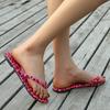 Mode Sexy Pink Leopard Damen Zehensteg-Flip-Flops Sommer Weich Bequem Flach mit Hausschuhen Lässig Rutschfest Leicht Strand-Sandalen