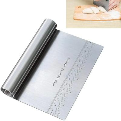 Stainless Steel Cake Scraper Pastry Cutters Baking Cake Cooking Dough Scraper Fondant Spatulas Edge DIY Baking Decorating Tools