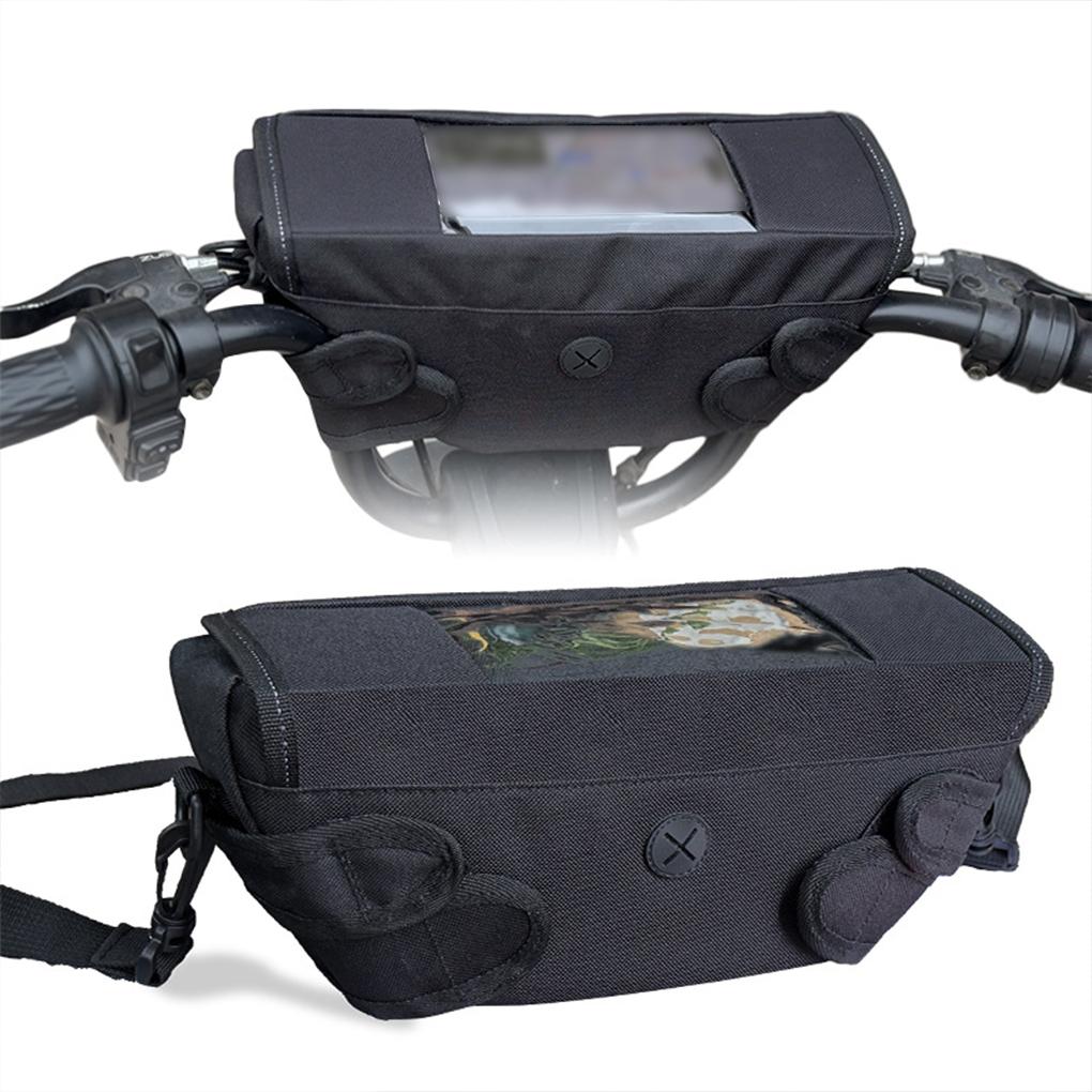 Motorcycle Handlebar Bag Prevent Moisture And Oil Stains Widely Compatible With Various Car Black 8 Inches
