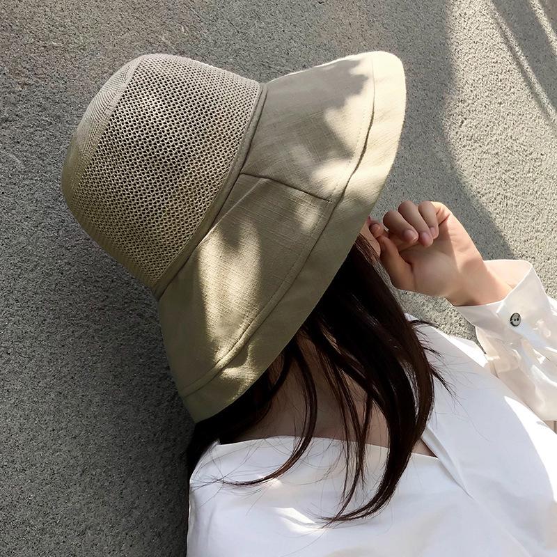 Women's Summer Sun Protection Hat with Large Brim and Face Covering
