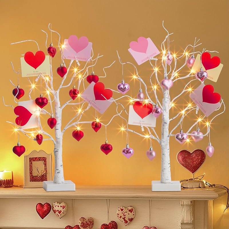 PEIDUO Christmas Decorations Indoor, 2 FT Birch Tree with LED Lights, Fairy Light Spirit Tree for Christmas Decor, Warm White Lighted Birch Trees for