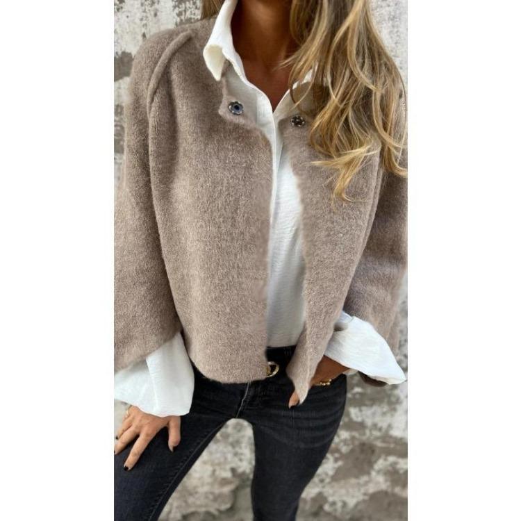 Herbst Winter Locker Langarm Imitation Kaschmir Warme Jacke