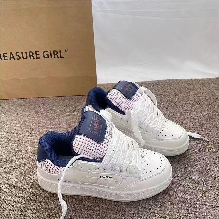 Hong Kong style breathable little white shoes 2025 spring new board shoes women's ins trend versatile Korean high-end bread shoes