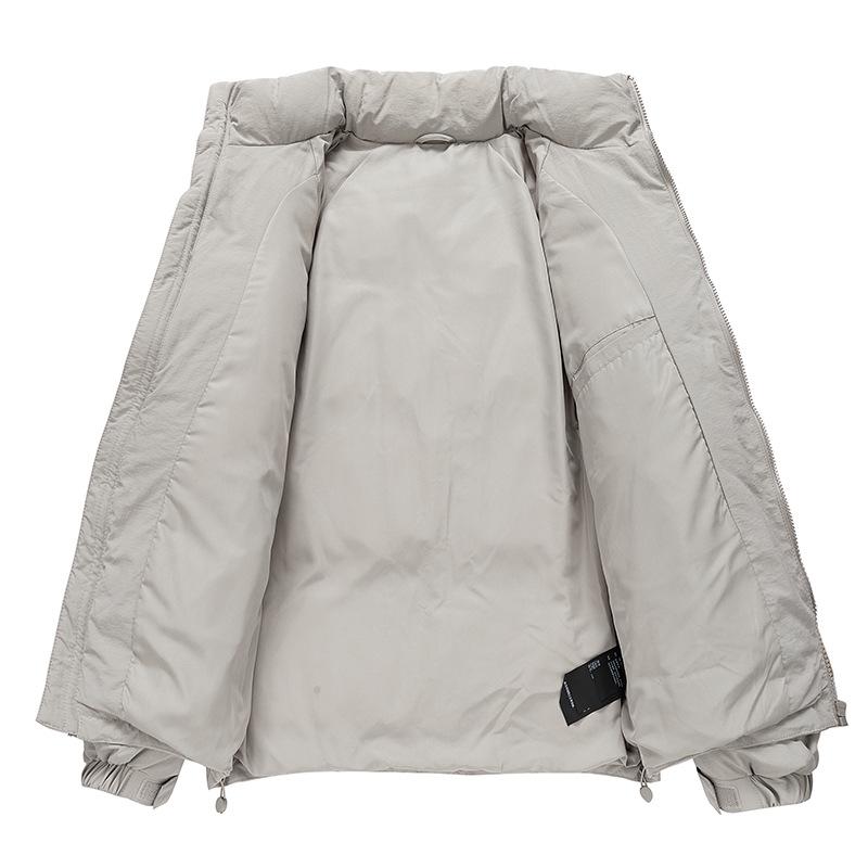 Warme Daunenjacke für Herren: Winter dick gefüttert, mit Samt gefüttert, kältebeständig, 90% weiße Entendaunen, lockere Passform mit Stehkragen.