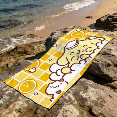 Kawaii Fun Pudding p-Pom P-pompurin SRO Soft Dry Beach Towels Trip Towel Swim Summer Holiday Vacation Bathing Pool Camp Gift