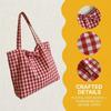 Fresh Plaid Pattern Shoulder Bag Comfortable Lightweight Shopping Bag Casual Large Capacity Tote for Women Daily Use Accessory