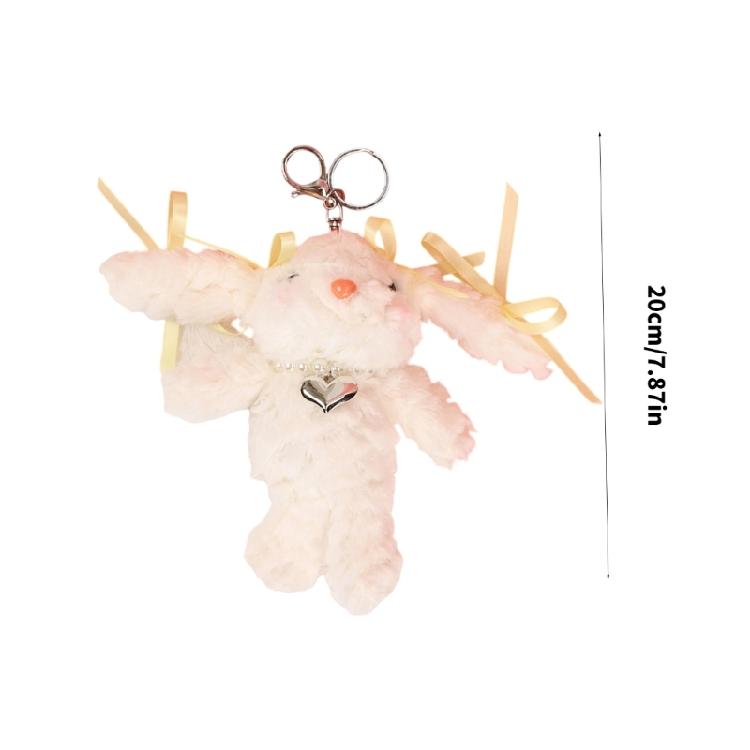 Lovely Plush Rabbit Keychain Cartoon Rabbit Bag Charm Bag Ornament for Girl Featuring Soft Fabric and Eye Catching Color