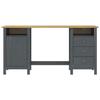 VidaXL Bureau Hill Range Gris 150x50x74 cm Bois de pin solide