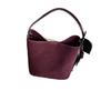 Vintage Wildleder Wildleder Premium Pendler Beuteltasche, mattes Rindsleder Große Kapazität Tragbare Schultertasche Damen Tasche