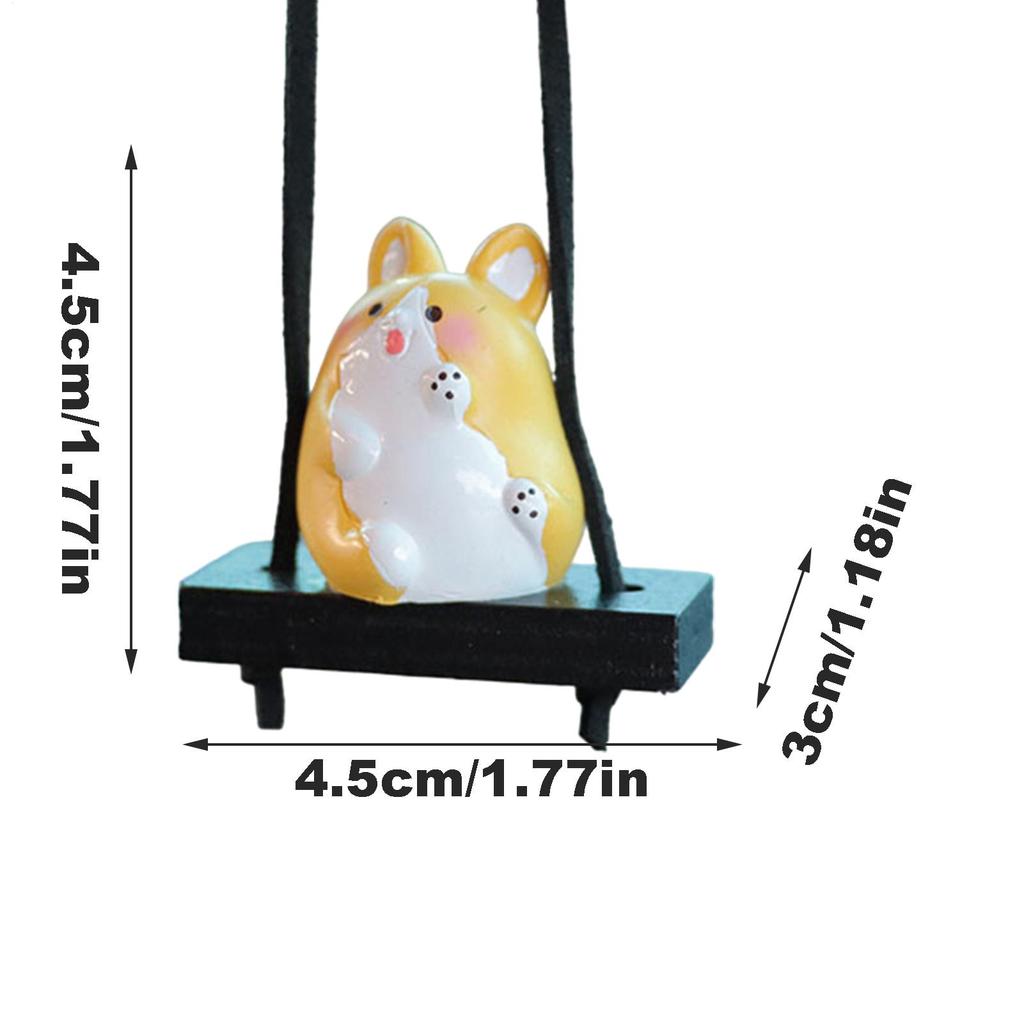 Rear View Mirror Charm Dog Decoration Cute Ornament Charm For Interior Car Auto Truck Automotive Rearview Mirror Women Men Girl