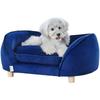 Pet Sofa, Dog Couch for Medium-Sized Dogs and Cats, Soft Velvety Dog Sofa Bed, 81 Lbs Loading Cat Sofa, Dark Blue