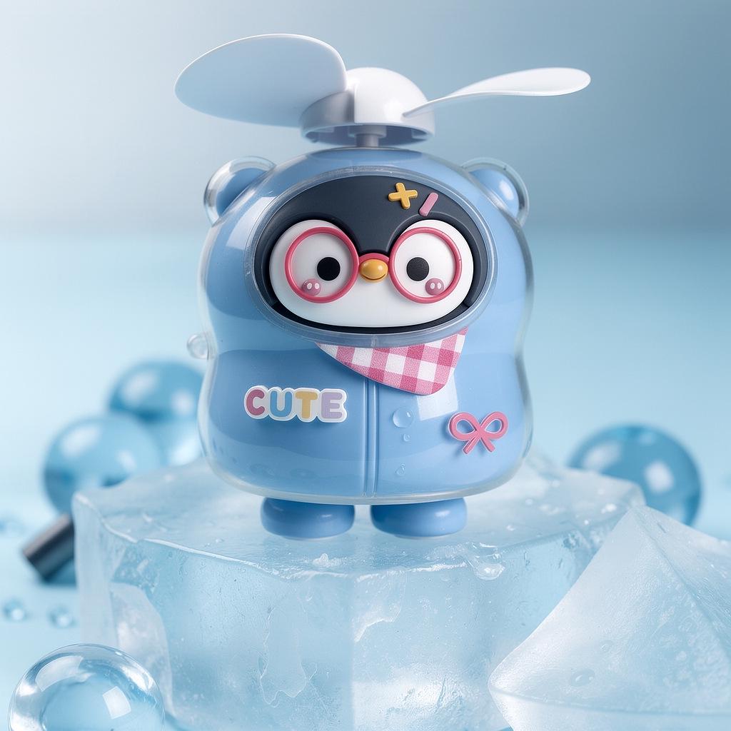 2026 Cute Cartoon Mini USB Rechargeable Fan – Portable Electric Desktop Fan Gift
