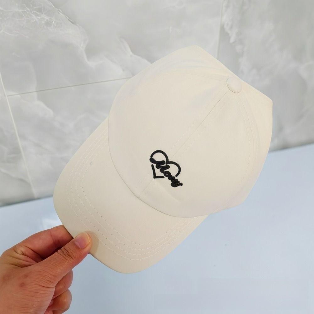Solid Color Heart Embroidered Baseball Hat Breathable Visor Cap Parent-child Cap For Women Kids
