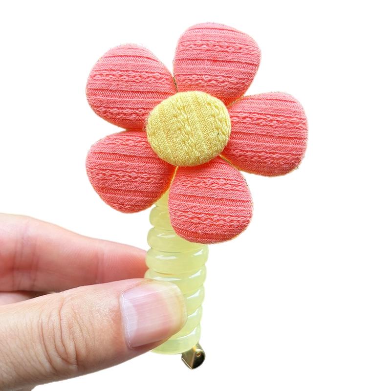 

1 шт. Новая милая резинка для волос спиральная эластичная, цвета конфет, с цветами, резинка для волос для хвостика, резинка, головной убор для девочек