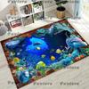 27 Style 3D Illusion Sea Underwater World Dolphin Rug for Bedroom Living Room Sofa Home Doormat Decor, Kids Non-slip Floor Mat