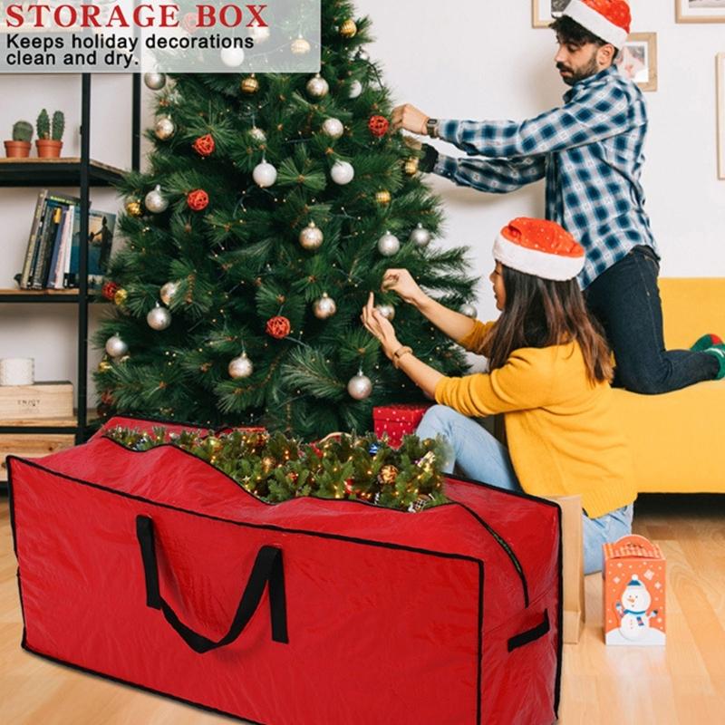 Flexible Christmas Tree Storage Bag with Zippered Opening and Wipe-Clean Exterior for Storage Room Organization