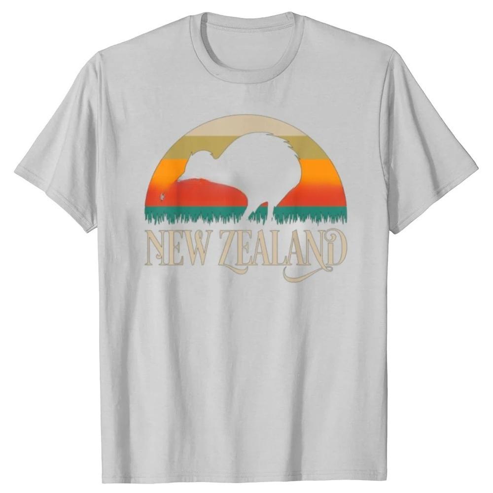 Fun New Zealand Kiwi Bird Retro Pattern Tshirt Stylish Casual Style Loose Fit TshirtSummer Streetwear Graphic T Shirts YK