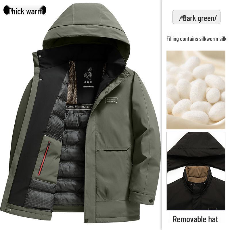 Мужская плотная зимняя хлопковая куртка Luomeng для среднего и пожилого возраста 3XL