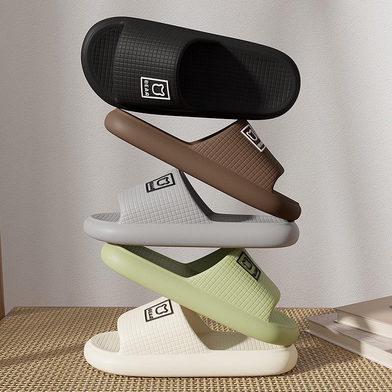 Cute Bear Cartoon Non-Slip Bathroom Slippers for Women and Men - Summer Style
