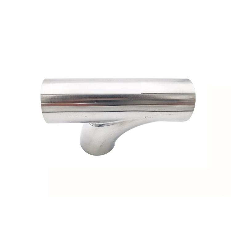 Stainless Steel 304 Sanitary Exhaust Pipe Fittings R Herringbone Welded Tee