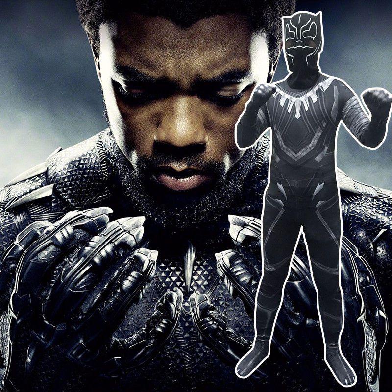 Halloween Costume 2018 Black Panther Necklace Jumpsuit Mask Fancy Dress Cosplay