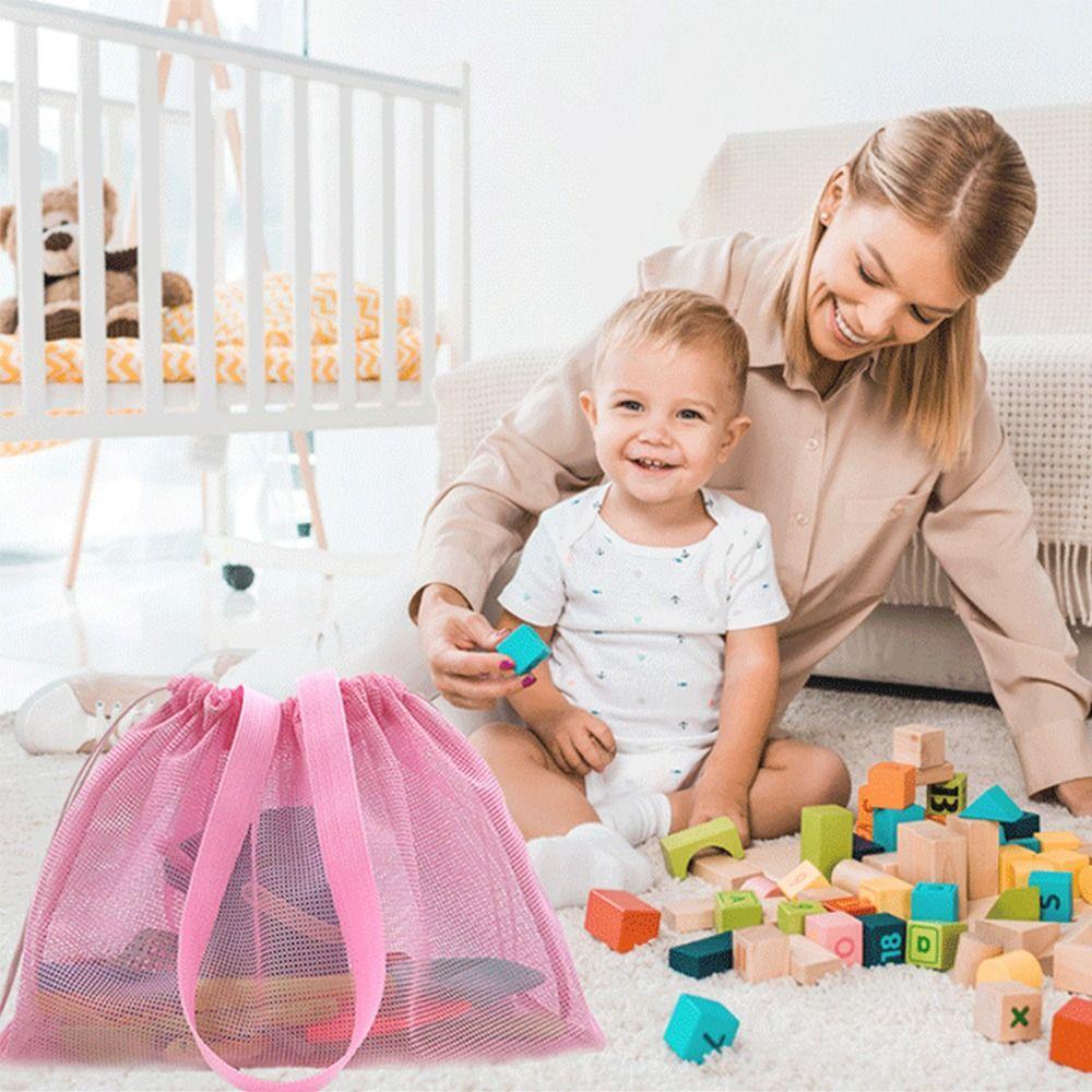 New Drawstring Beach Tote Handbag Waterproof Quick Drying Mesh Bag Washable Shoulder Bag Outdoor