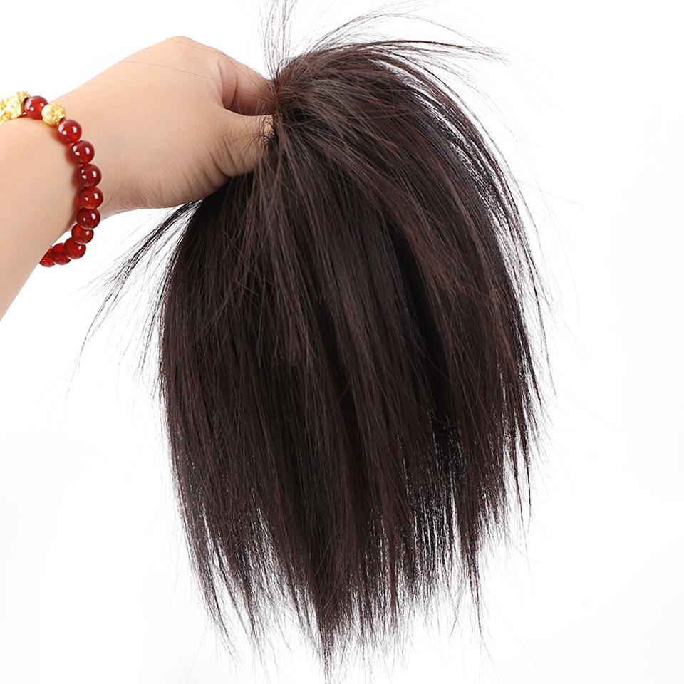 Synthetic Hair Bun Extensions Messy Straight Hair Band Elastic Chignon Scrunchy Wrap Updo False Hair Pieces for Women Hair