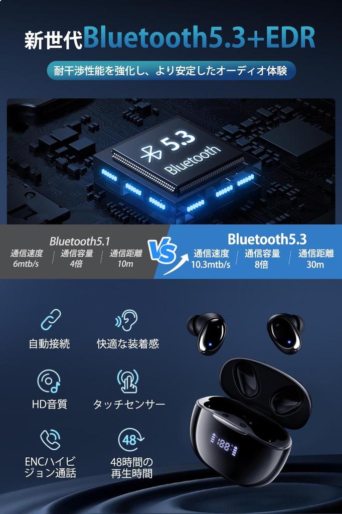 New Design Popular Bluetooth Wireless Bluetooth Bluetooth Japanese Voice Noise Fast Sound Touch Separate Left and LED Battery Low Latency [2025