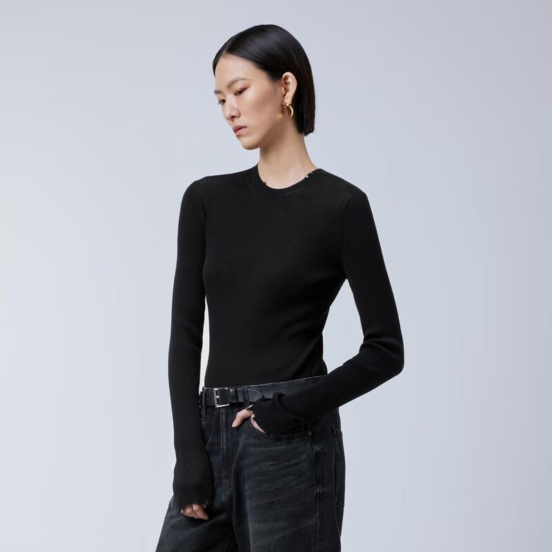 JNBY 2024 Spring Round Neck Wool Knit Sweater