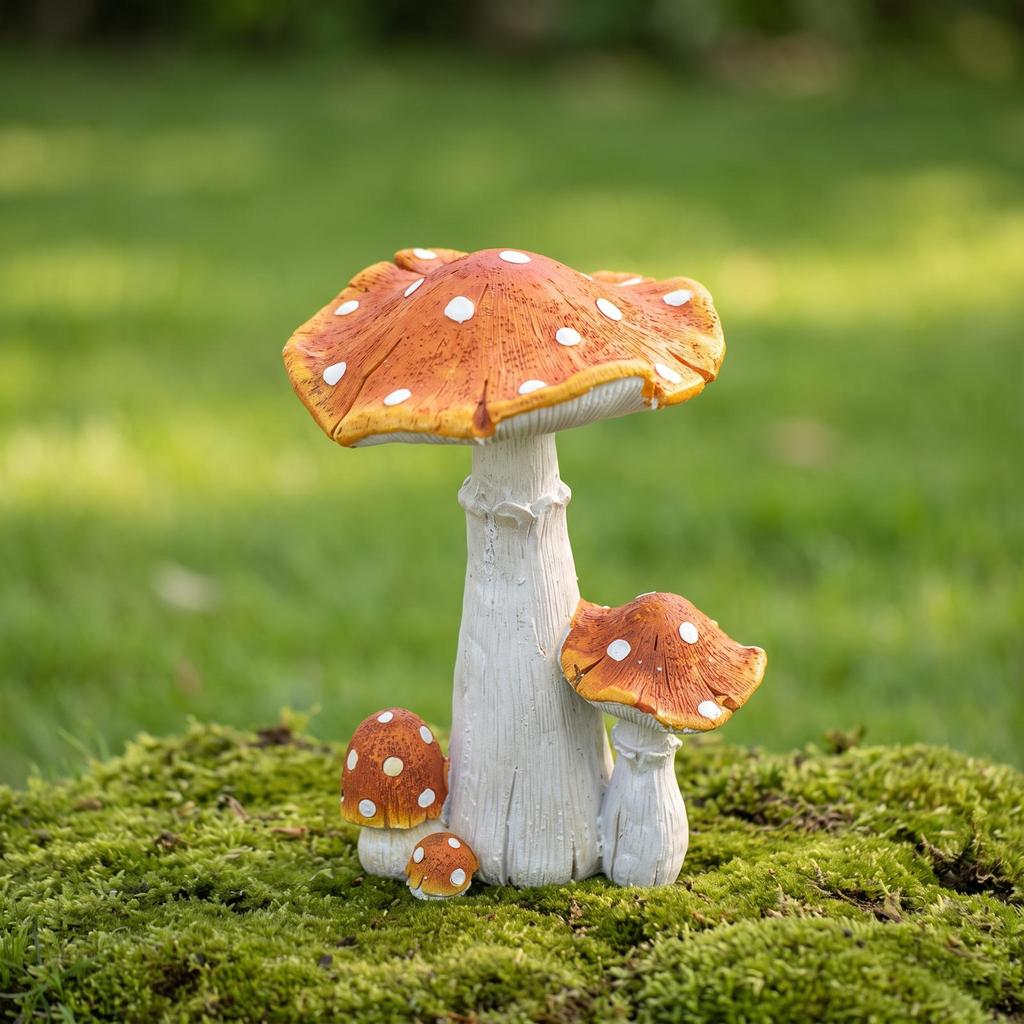 Garden Toadstool Yard Sculpture Outdoor for Lawn, Courtyard