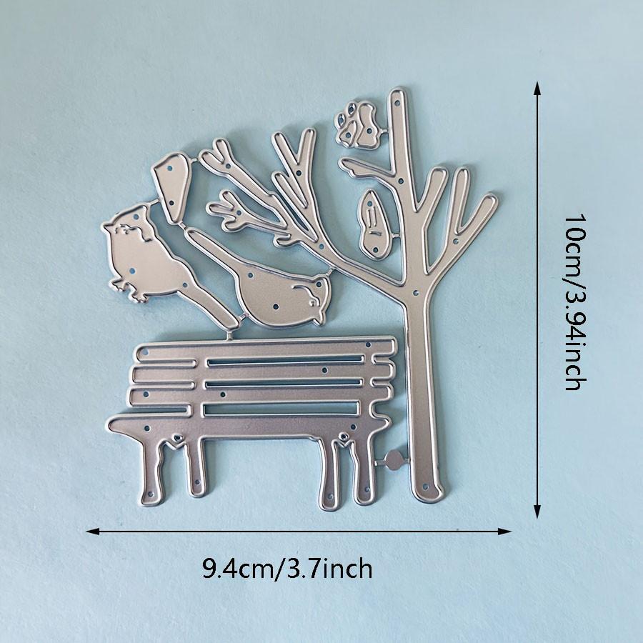 Výřezy Ptačí strom pro výrobu přání, Kovové vyřezávací šablony Parková lavička, Kovová vyřezávací forma, Vyřezávací šablony pro scrapbooking, DIY leptaná embosovací šablona pro řemesla