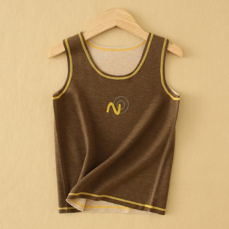 Kids' Silk Cashmere Warm Vest - A-Class Sleeveless Base Layer for Boys and Girls, Ideal for Autumn and Winter