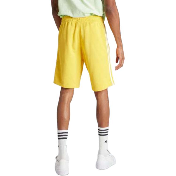 Adidas Originals Adicolor Series Elastic Waist Striped Logo Print Casual Shorts Men Shorts Yellow IS0616
