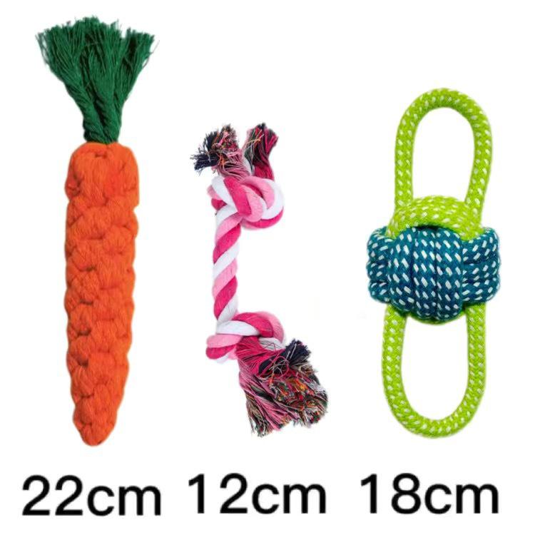 Durable Cotton Rope Frisbee Toy Set for Small To Medium Dogs