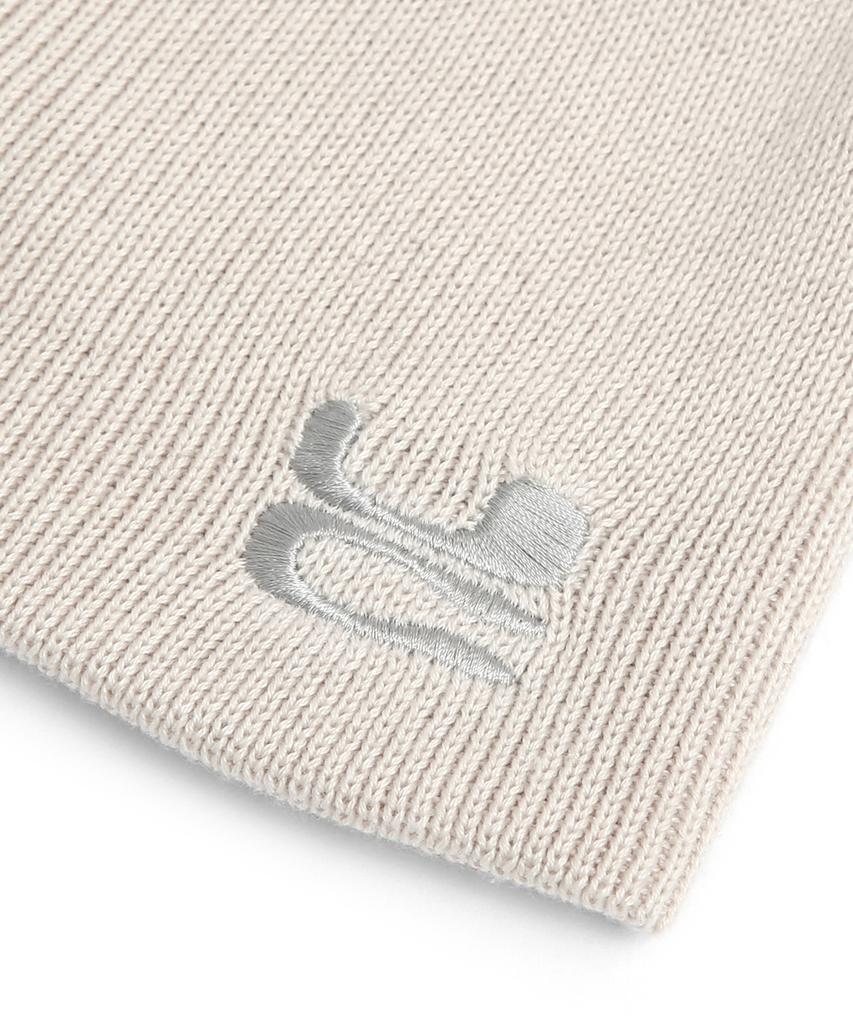 Eondeokeonteulol All-Season Cotton Slim Fit Thin Knit Logo Embroidery Beanie Solid Unisex Beanie Hat Beanie / Uc / No Cuff / Cream