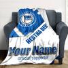 Name Custom Hertha BSC logo Print Flannel Blanket High Quality Warm Comfortable Cover for All Seasons Perfect for Gifts Home Decor