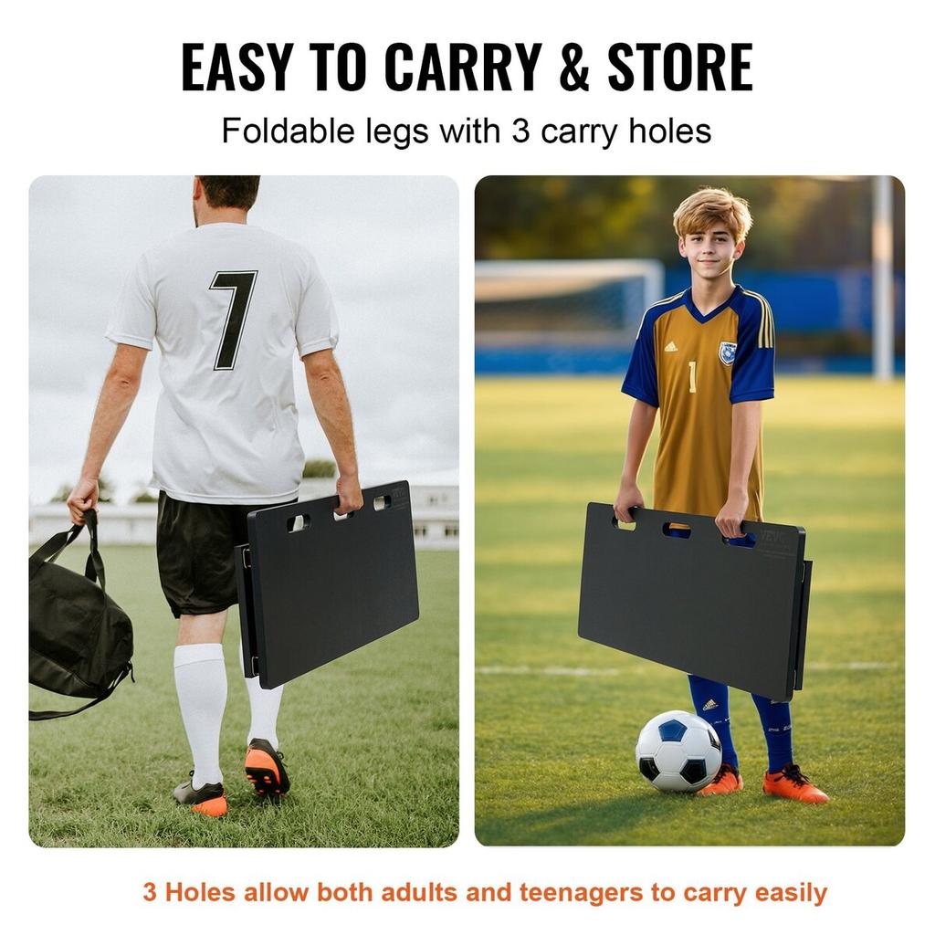 Soccer Rebounder Board, 40"X16" Portable Soccer Wall with 2 Angles Rebound, Foldable HDPE Kickback Rebound Board, Soccer Training Equipment for Kids