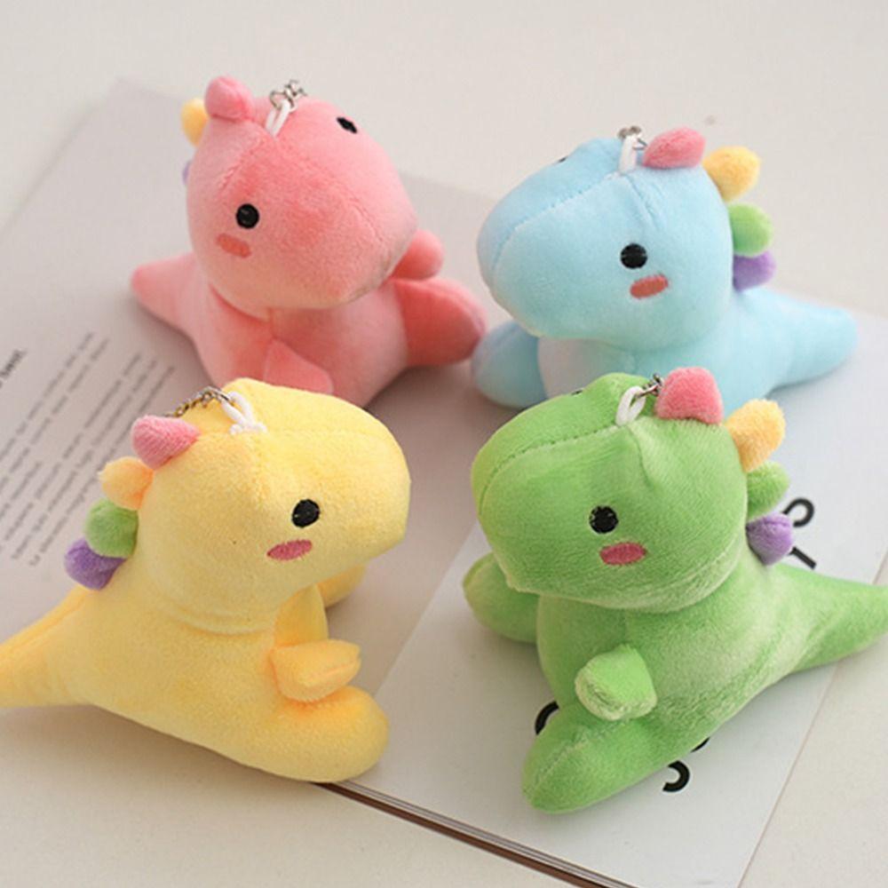 Kawaii 12cm Dinosaurier Plüschtier Spielzeug Anhänger Niedliche Mehrzweck-Plüschtiere Schlüsselanhänger Tragbares Stofftier Schlüsselanhänger Rucksack