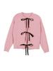 Autumn/Winter 2025 Women's Contrast Bow Tie Long Sleeve Knit Sweater
