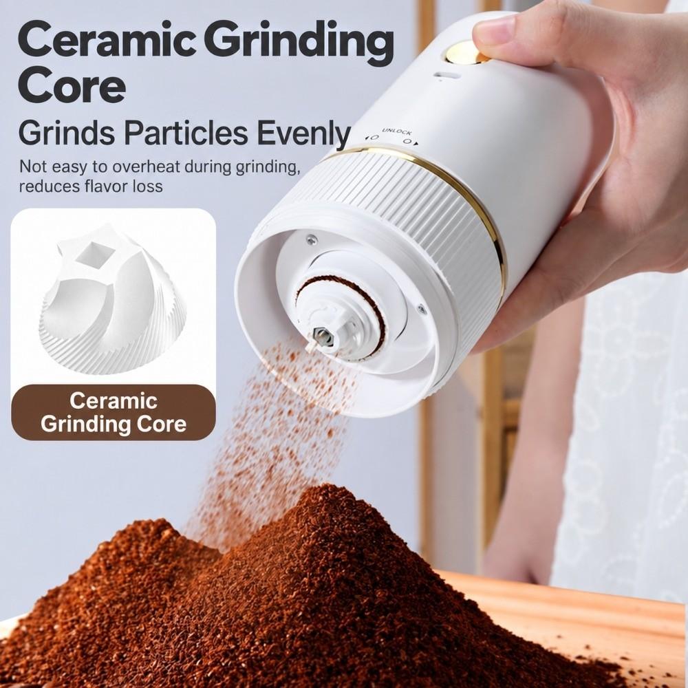 Ceramiczny żarnowy przenośny młynek do kawy USB ładowalny młynek do ziaren kawy Espresso