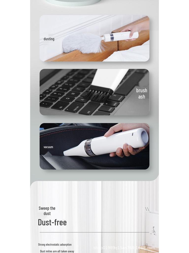 Automatic Retractable Electrostatic Feather Duster & Handheld Vacuum Cleaner